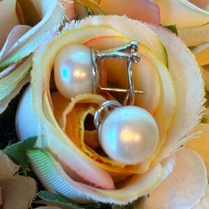 Silver 11-12 mm Pearl Earrings
